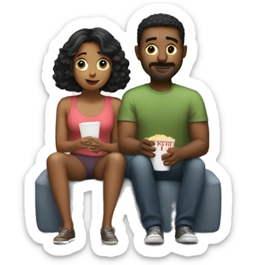 Couple watching Netflix  sticker