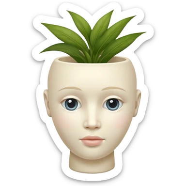 Vase human head  sticker