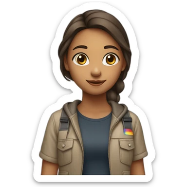 A teen girl standing infront of 'Instagram' logo sticker