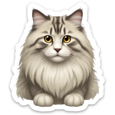 A color point Siberian forest cat that is medium fluff sticker
