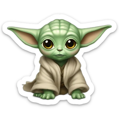 Bébé Yoda qui chevauche une licorne sticker