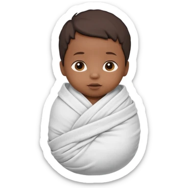 newborn black baby in a swaddle sticker