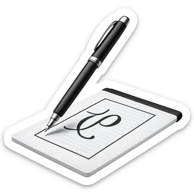 pen signing initials JMP sticker