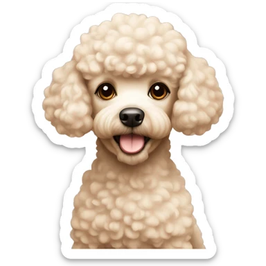 Small cream colored poodle sticker