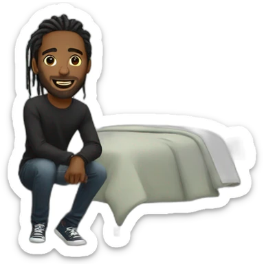 Black man dreadlock in a bedroom sticker
