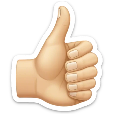 Pulgar blanco hacia arriba  sticker