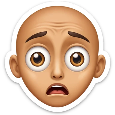 shocked face with jaw dropped and wide eyes sticker