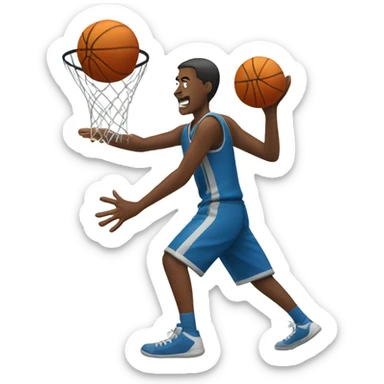 Person shooting basketball in a hoop sticker