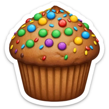 muffin with candy sticker