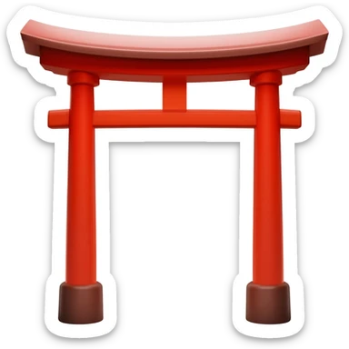 Japanese red archway aesthetic scenery  sticker