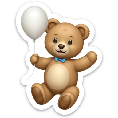 Emoji teddy set down with a baloon white sticker