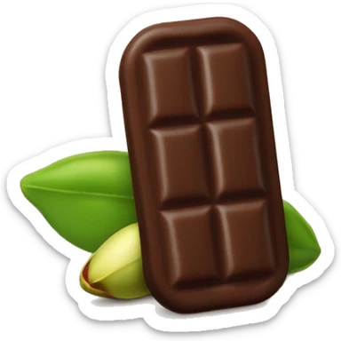 A bar of Dubai chocolate filled with Green pistachio cream sticker