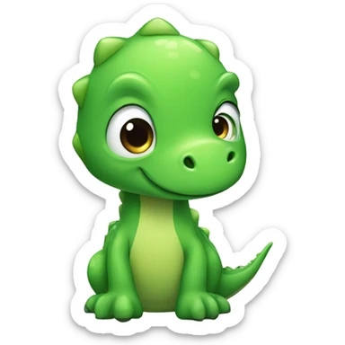 cute green dinosaur sticker