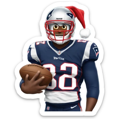 Patriots player opening a stocking sticker