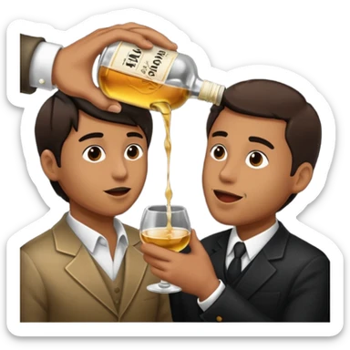 Pouring a shadow liquor in someone’s mouth sticker