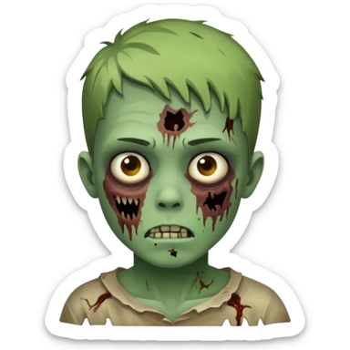 quero um emoji de um menino com pele de zumbi  sticker