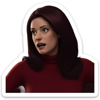 girl in red sweater sticker