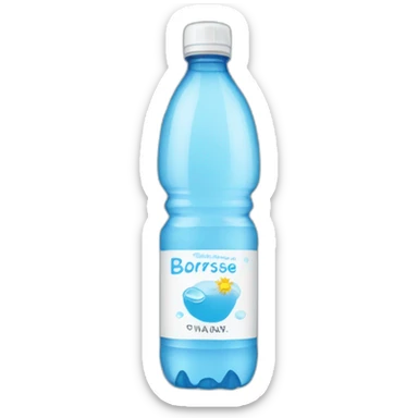 A bottle of water with name BorsecPrimaru sticker