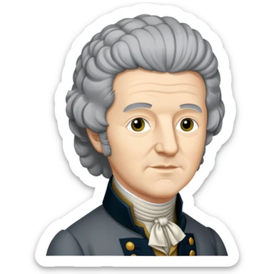 Edmund Burke 18th century Irish statesman philosopher with grey wig and historical clothing sticker