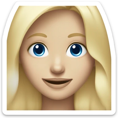 smiling blonde girl portrait with blue eyes sticker