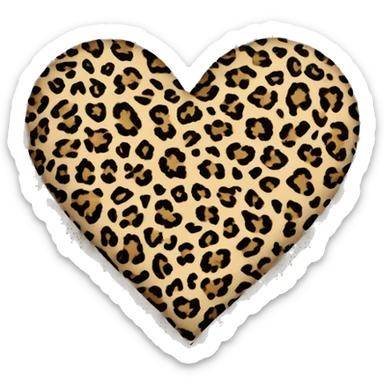 leapord print heart sticker