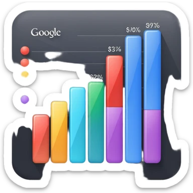 bar chart with Google colors sticker