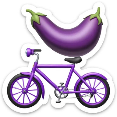 eggplant on a bike sticker