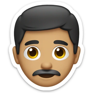 mexican person with short black hair and short beard sticker