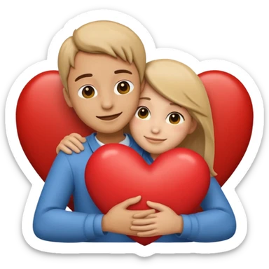 make an emoji of hugging a heart, one person. it's supposed to show a level of gratitude sticker