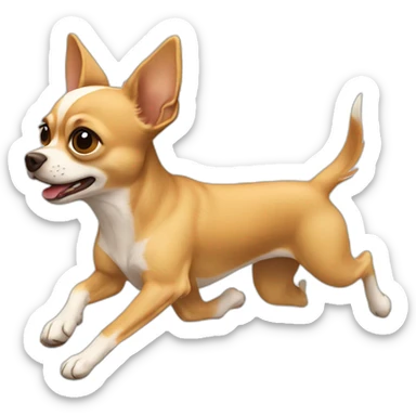 light brown chihuahua running sticker