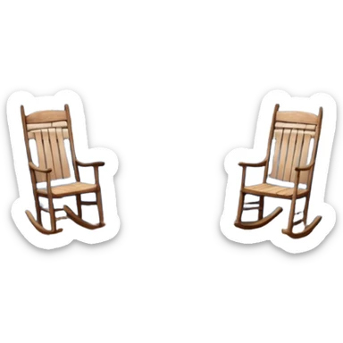 Puerto Rican wooden house facade, central door, two windows, front balcony with rocking chair, scenic frame, humble but well-maintained, warm and authentic, blue color sticker