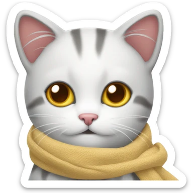 A cat with a cute scarf  sticker