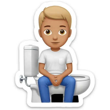 Pooping on a toilet without pants  sticker