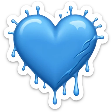 blue heart spray-painted like graffiti  sticker