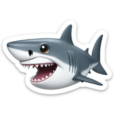 Shark with ear plugs  sticker