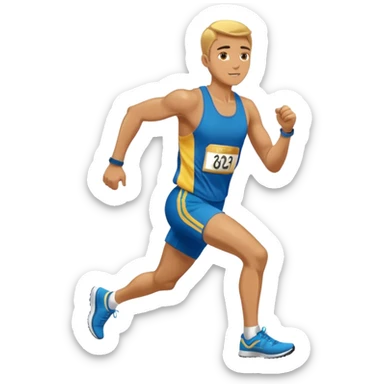 businessman picking running a marathon with gold medal sticker