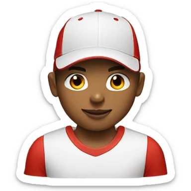 boy with a nike cap red and white skintone sticker