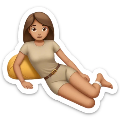 lady laying down w knees bent full body  sticker