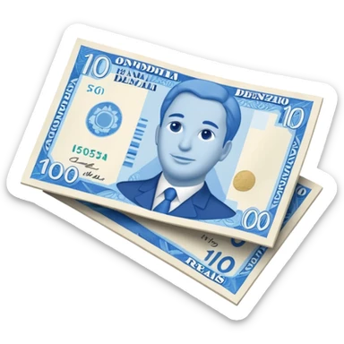 100 reais banknote, simplified details, predominantly blue color, no visible text sticker