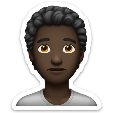 dark skin guy with mullet sad sticker