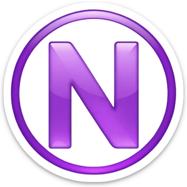 purple letter N sticker