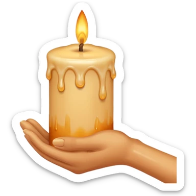 Candle on the hand sticker