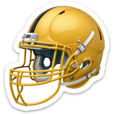 College football player helmet in gold color  sticker