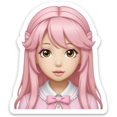Light Pink Hime Gyaru Girl sticker