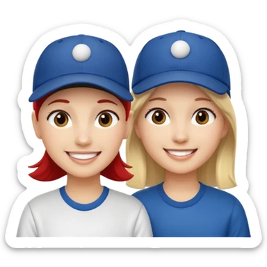 Twins wearing caps sticker