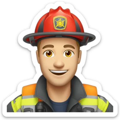 Ukrainian firefighter smile sticker