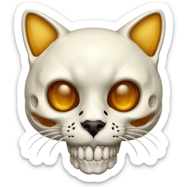 cat skull sticker