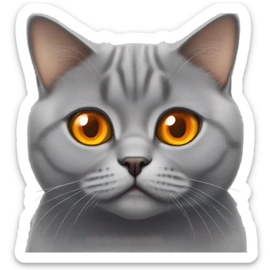 Lila british shorthair cat with orange eyes sticker