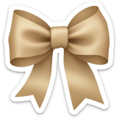 Beige ribbon bow sticker