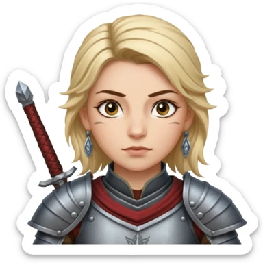 ESO female breton warrior with lashes and earrings sticker